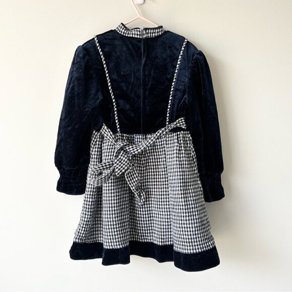 Vintage Boleiloy From Japan Velvet Plaid Ruffles Dress - Picture 2 of 15